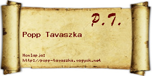 Popp Tavaszka névjegykártya